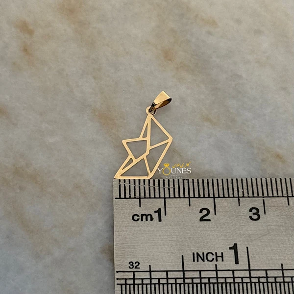 تصویر دوم آویز قایق طلا اوریگامی لیزری